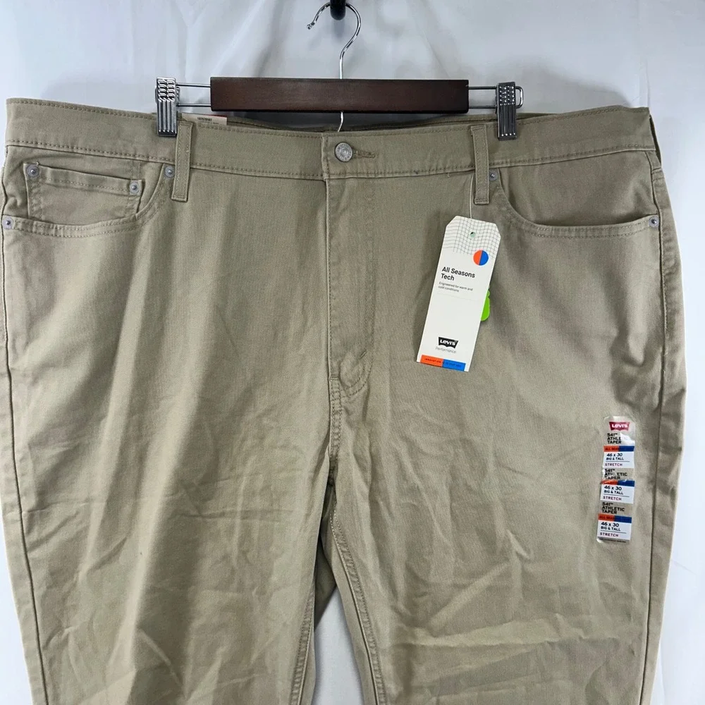 Levi's 541 Athletic Taper Pants Mens 46x30 Khaki Tan All Seasons Tech